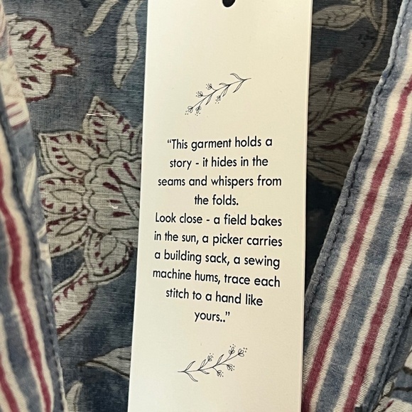 Kaarah by Kaavya Bhandari Block Printed Floral Chanderi Blouse Size Medium NWT - Picture 6 of 7